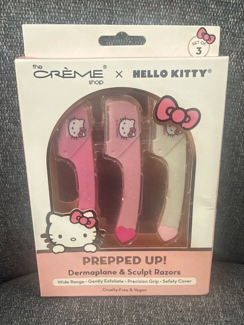 Hello Kitty X the Crème Shop set of 3 dermaplane & Sculpt Razors